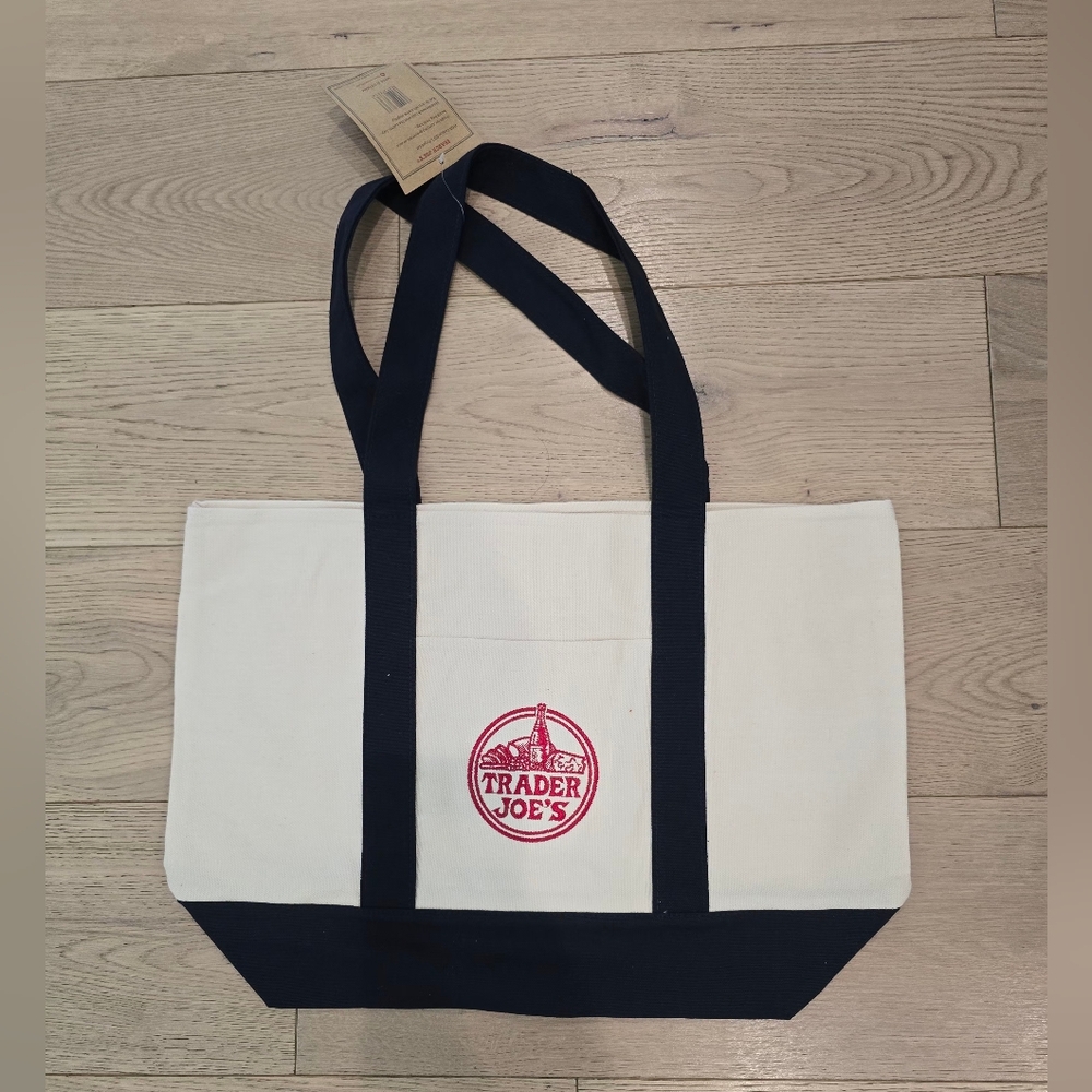 New Trader Joe's Canvas Tote Bag  Navy/Blue
